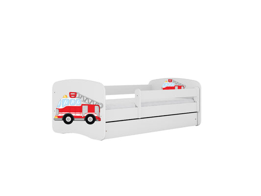 Cama 180 x 80 cm Kocot Kids com colchão BabyDreams Fire Brigade White