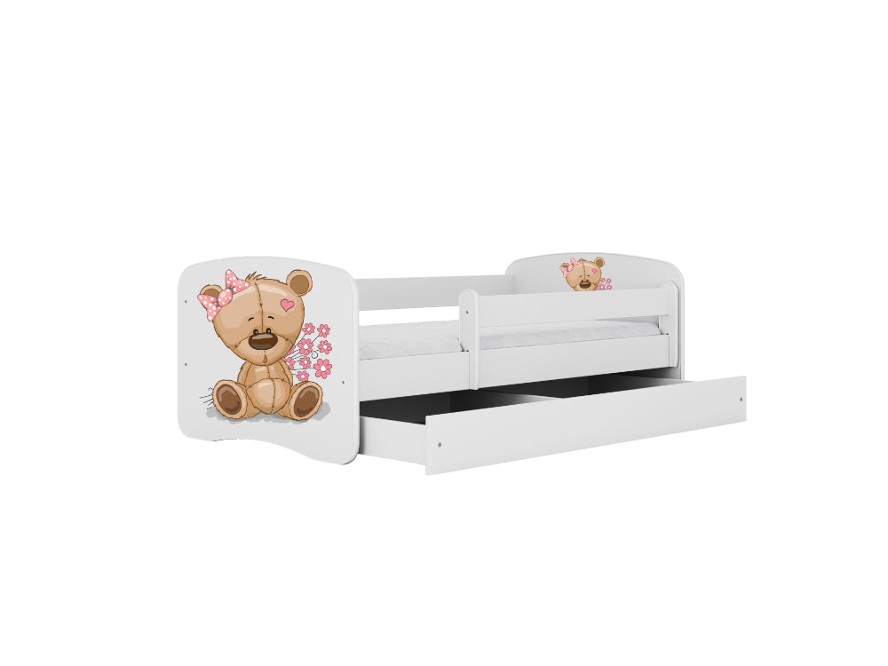 Cama 180 x 80 cm Kocot Kids com gaveta BabyDreams Teddybear Flowers White