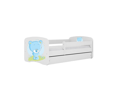 Cama 180 x 80 cm Kocot Kids com gaveta BabyDreams Blue Teddybear White