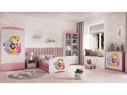 Cama 140 x 70 cm Kocot Kids BabyDreams Zoo Pink