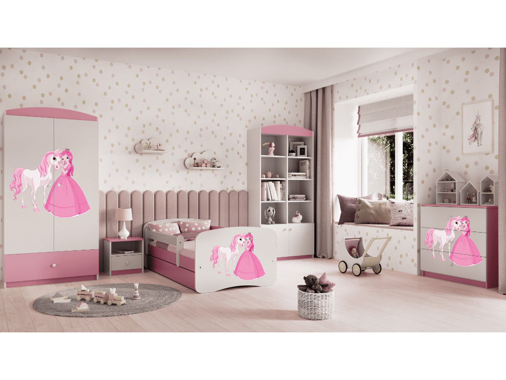 Cama 140 x 70 cm Kocot Kids BabyDreams Princess and Horse Pink