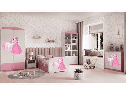 Cama 140 x 70 cm Kocot Kids BabyDreams Princess and Horse Pink
