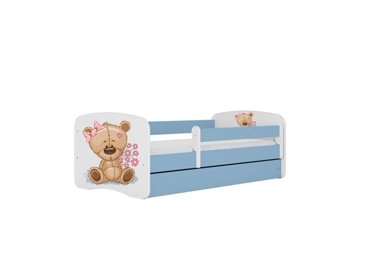 Cama 180 x 80 cm Kocot Kids BabyDreams Teddybear Flowers Blue