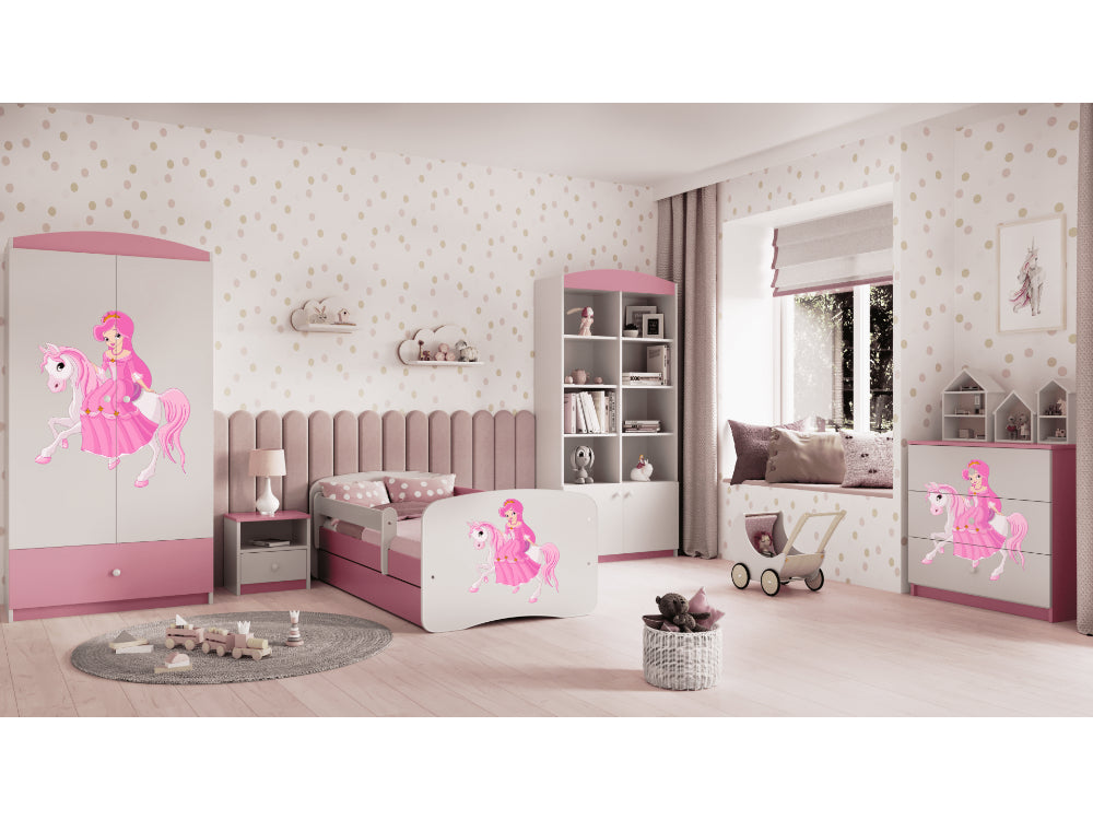 Cama 140 x 70 cm Kocot Kids BabyDreams Princess on Horse Pink