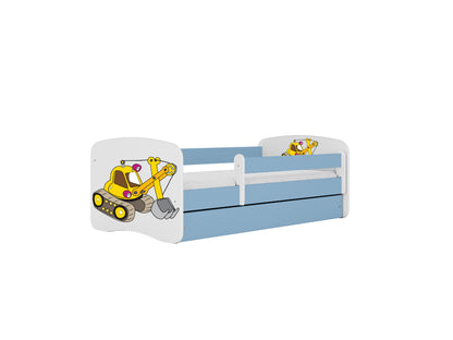 Cama 140 x 70 cm Kocot Kids com gaveta e colchão BabyDreams Digger Blue