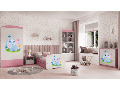 Cama 140 x 70 cm Kocot Kids BabyDreams Baby Elephant Pink