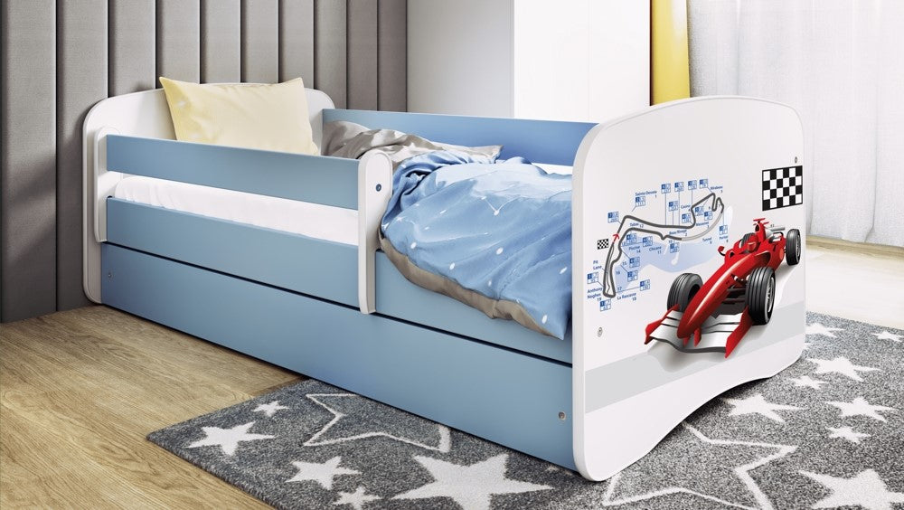 Cama 140 x 70 cm Kocot Kids com colchão BabyDreams Formula Blue