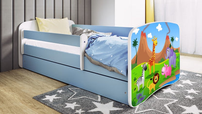 Cama 140 x 70 cm Kocot Kids com colchão BabyDreams Safari Blue
