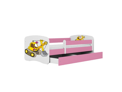 Cama 140 x 70 cm Kocot Kids BabyDreams Digger Pink