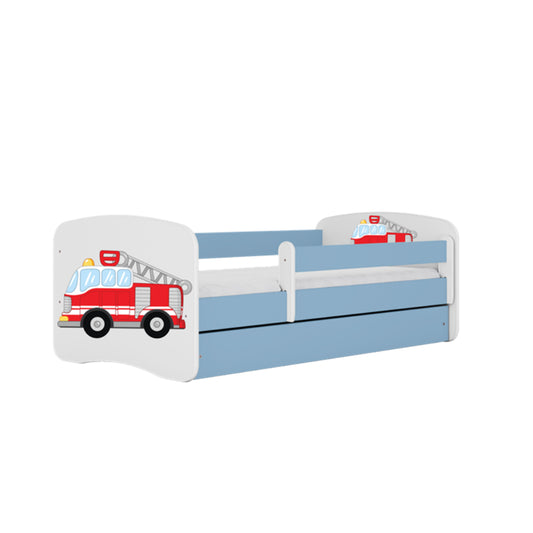 Cama 140 x 70 cm Kocot Kids com colchão BabyDreams Fire Brigade Blue
