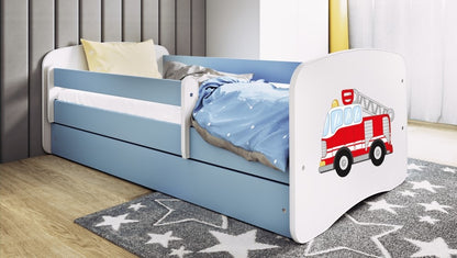 Cama 140 x 70 cm Kocot Kids com colchão BabyDreams Fire Brigade Blue