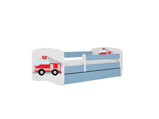 Cama 180 x 80 cm Kocot Kids com colchão BabyDreams Fire Brigade Blue
