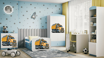 Cama 140 x 70 cm Kocot Kids com colchão BabyDreams Truck Blue