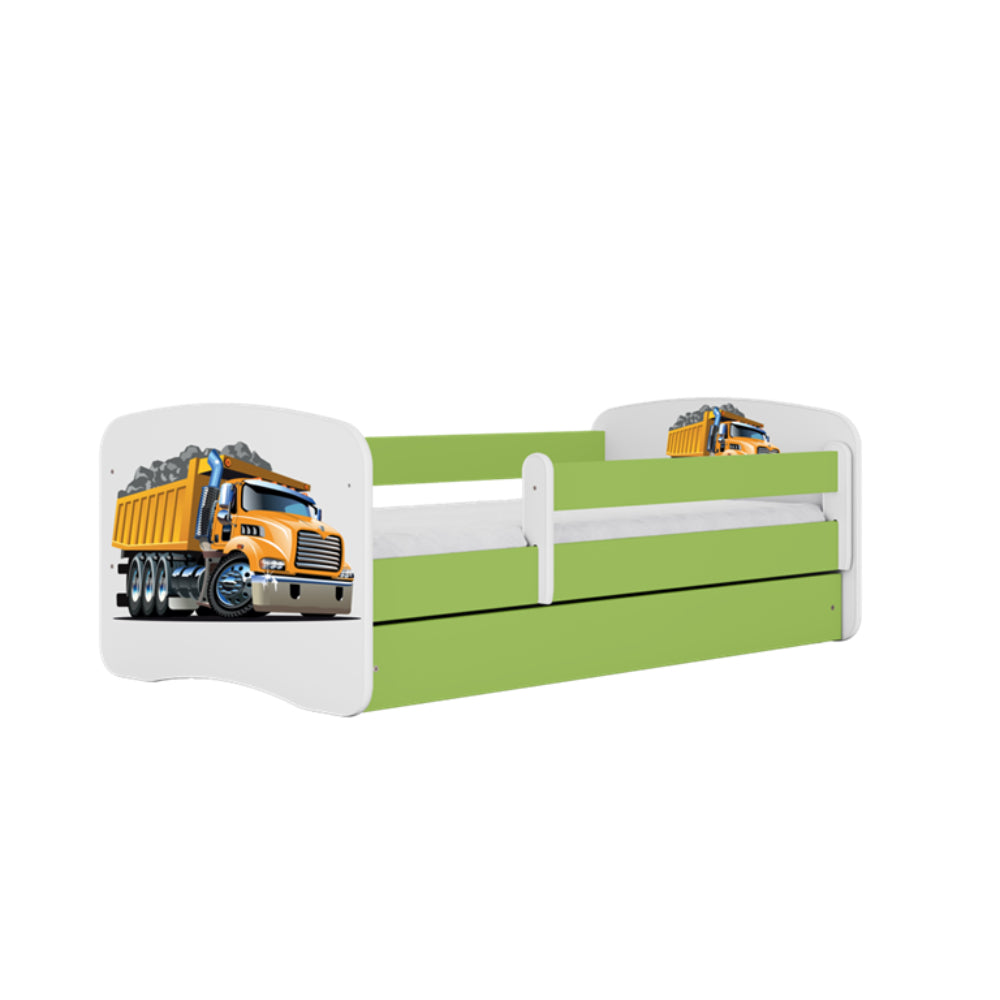 Cama 140 x 70 cm Kocot Kids com colchão BabyDreams Truck Green