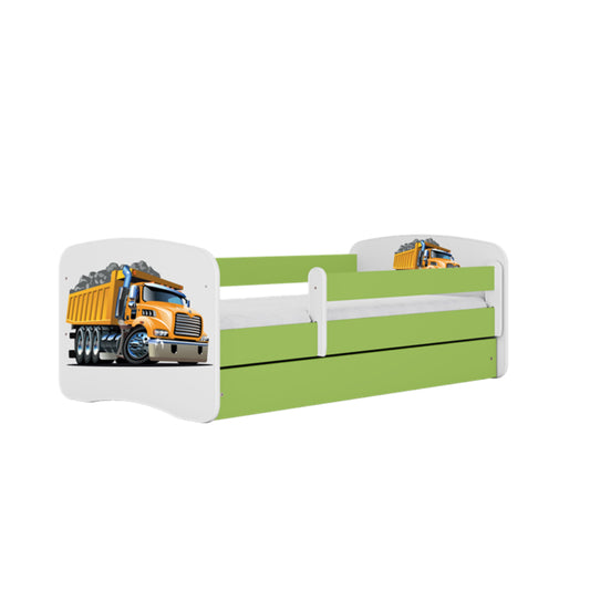 Cama 140 x 70 cm Kocot Kids com colchão BabyDreams Truck Green