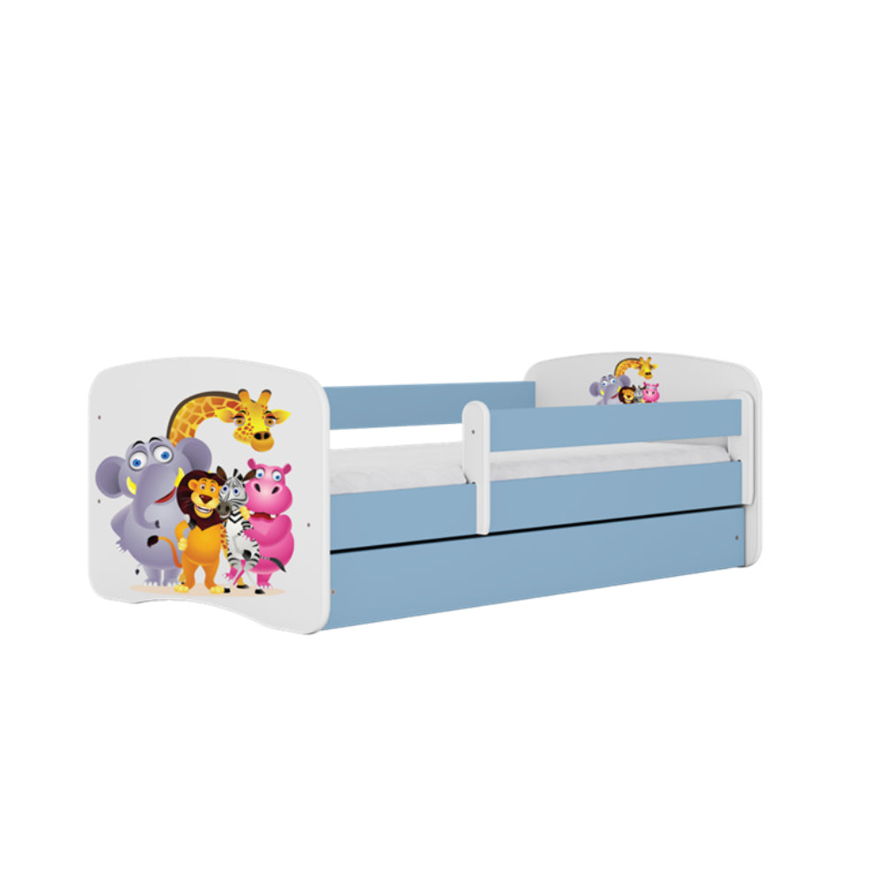 Cama 140 x 70 cm Kocot Kids com colchão BabyDreams Zoo Blue