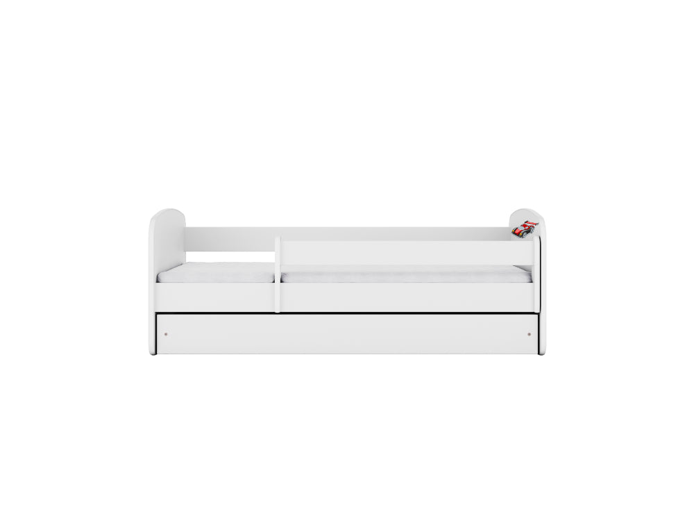 Cama 180 x 80 cm Kocot Kids com colchão BabyDreams Racing Car White