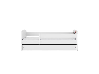 Cama 180 x 80 cm Kocot Kids com colchão BabyDreams Racing Car White