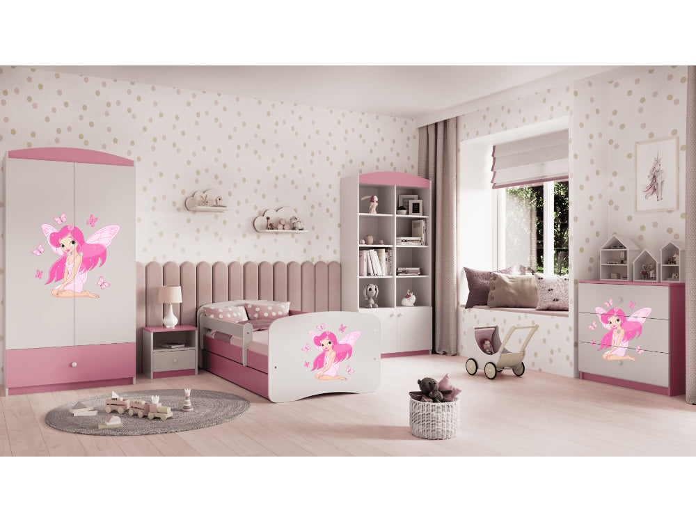 Cama 140 x 70 cm Kocot Kids BabyDreams Fairy Borboletas Pink