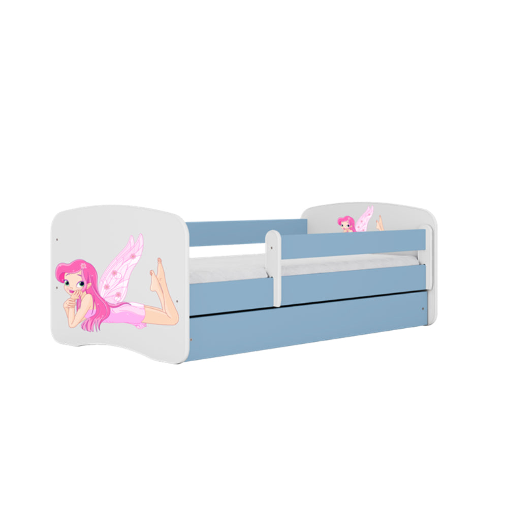 Cama 140 x 70 cm Kocot Kids com colchão BabyDreams Fairy com asas Blue