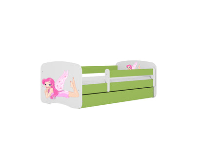 Cama 160 x 80 cm Kocot Kids com colchão BabyDreams Fairy com asas Green