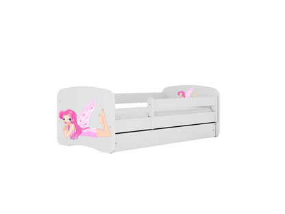 Cama 180 x 80 cm Kocot Kids com colchão BabyDreams Fairy com asas White