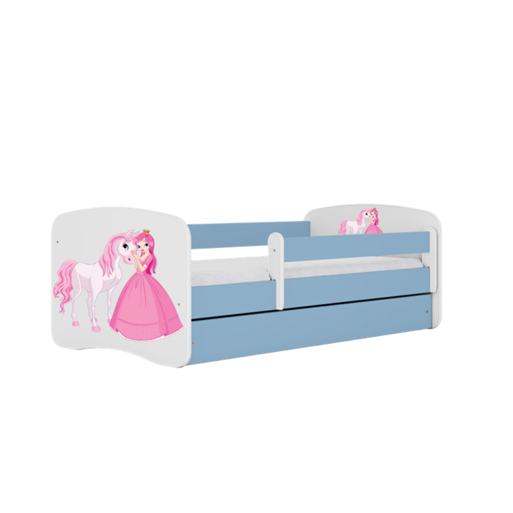 Cama 140 x 70 cm Kocot Kids com colchão BabyDreams Princess and Horse Blue