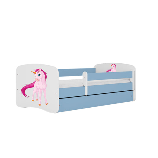 Cama 140 x 70 cm Kocot Kids com colchão BabyDreams Unicorn Blue