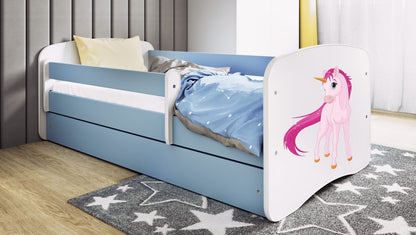 Cama 140 x 70 cm Kocot Kids com colchão BabyDreams Unicorn Blue
