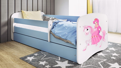 Cama 140 x 70 cm Kocot Kids com colchão BabyDreams Princess on Horse Blue