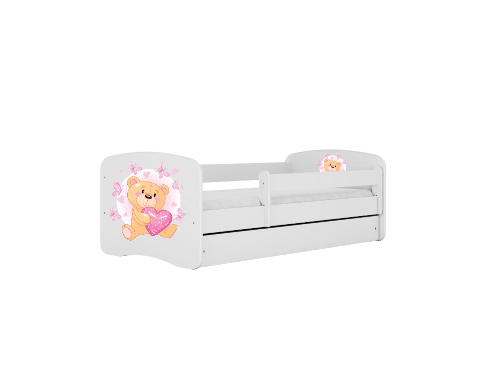 Cama 160 x 80 cm Kocot Kids com colchão BabyDreams Teddybear Butterflies White