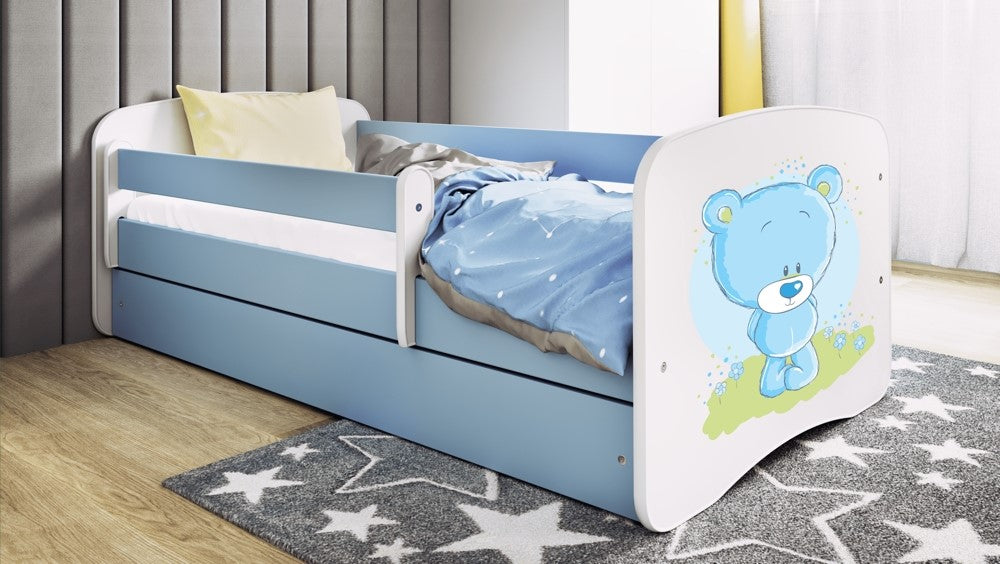 Cama 140 x 70 cm Kocot Kids com colchão BabyDreams Blue Teddybear Blue