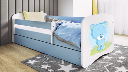 Cama 140 x 70 cm Kocot Kids com colchão BabyDreams Blue Teddybear Blue