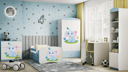 Cama 140 x 70 cm Kocot Kids com colchão BabyDreams Baby Elephant Blue