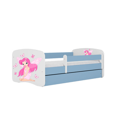Cama 140 x 70 cm Kocot Kids com colchão BabyDreams Fairy Borboletas Blue