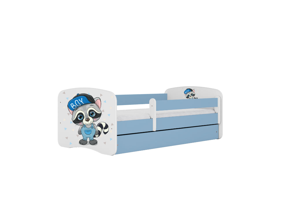 Cama 180 x 80 cm Kocot Kids com colchão BabyDreams Raccoon Blue