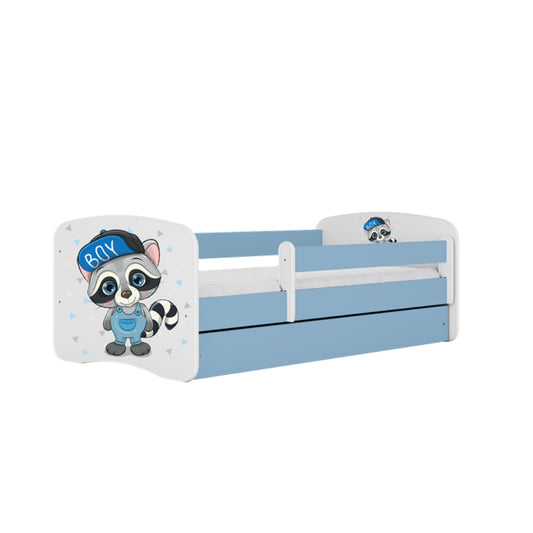 Cama 140 x 70 cm Kocot Kids com colchão BabyDreams Raccoon Blue