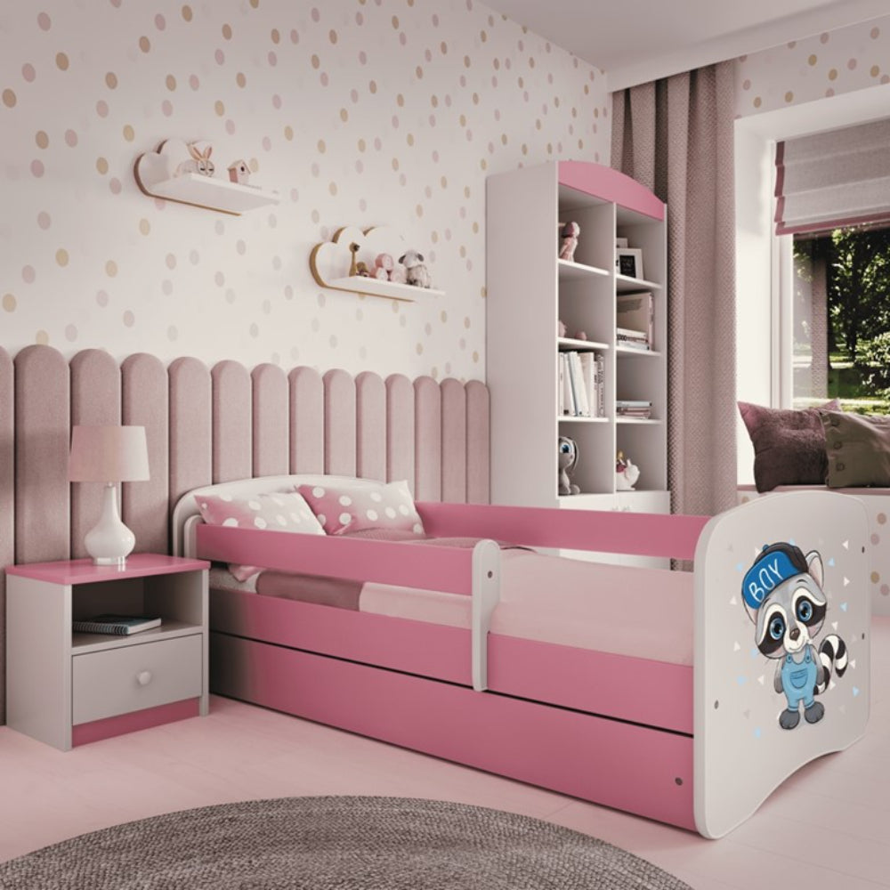 Cama 140 x 70 cm Kocot Kids BabyDreams Raccoon Pink
