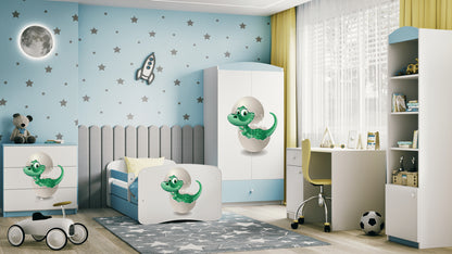 Cama 140 x 70 cm Kocot Kids com colchão BabyDreams Baby Dino Blue