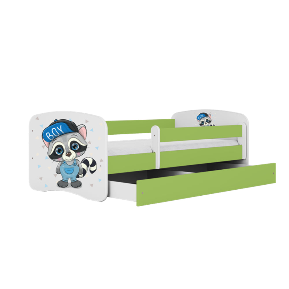 Cama 140 x 70 cm Kocot Kids BabyDreams Raccoon Green