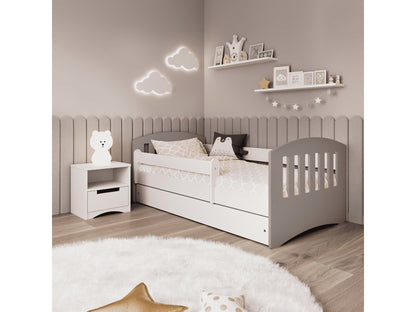 Cama 180 x 80 cm Kocot Kids com gaveta e colchão Classic 1 Mix Grey