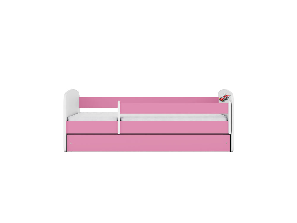 Cama 140 x 70 cm Kocot Kids com colchão BabyDreams Racing Car Pink