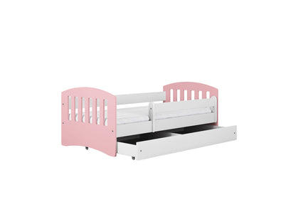 Cama 140 x 80 cm Kocot Kids com gaveta e colchão Classic 1 Mix Pink