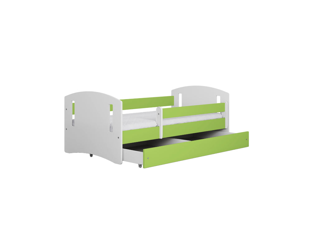 Cama 140 x 80 cm Kocot Kids com gaveta e colchão Classic 2 Green