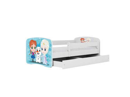 Cama 140 x 70 cm Kocot Kids com gaveta e colchão BabyDreams Frozen Land White