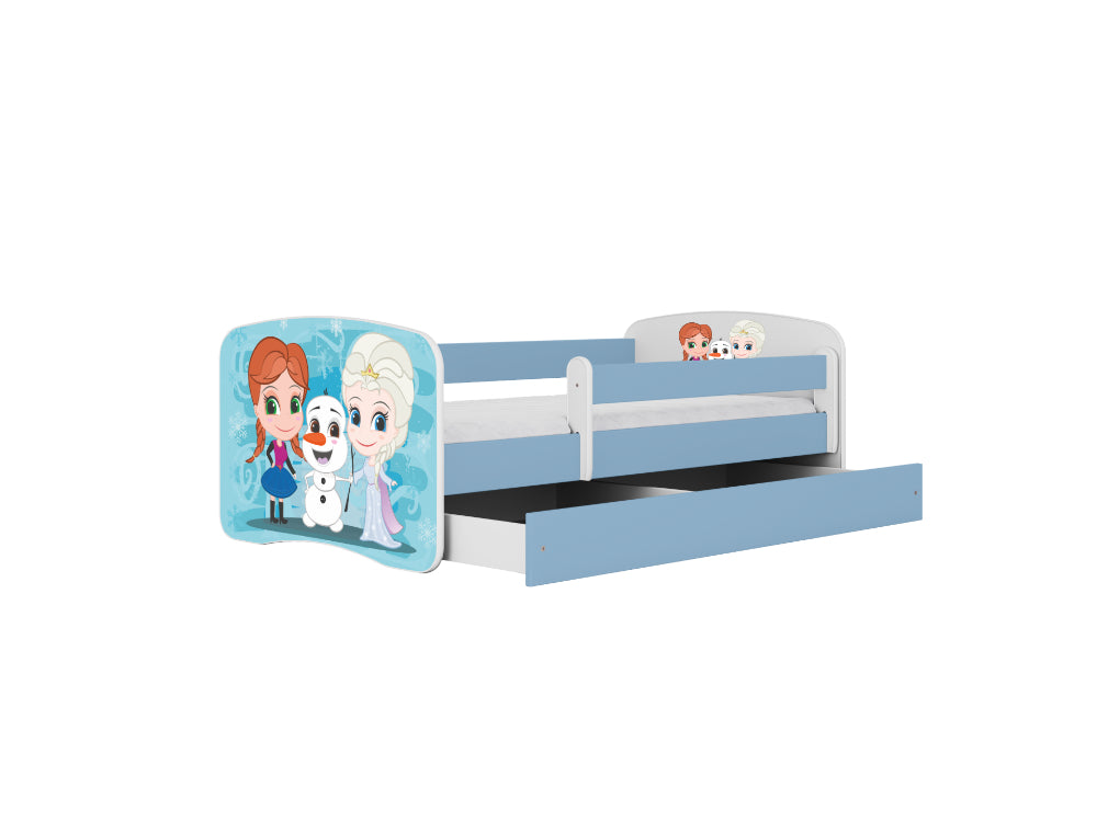 Cama 180 x 80 cm Kocot Kids com gaveta e colchão BabyDreams Frozen Land Blue