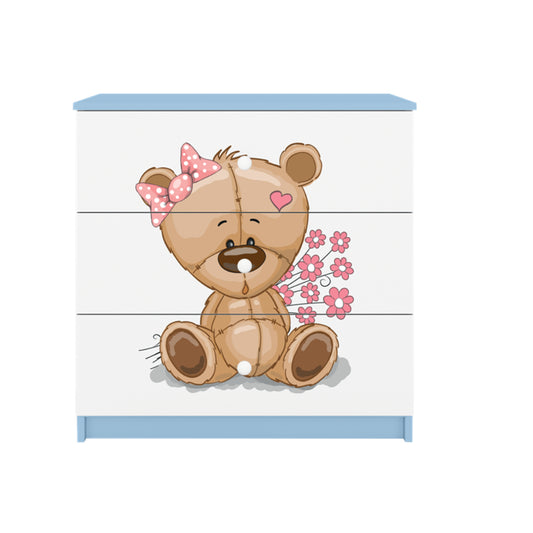 Cómoda Kocot Kids BabyDreams Teddybear Flowers Blue