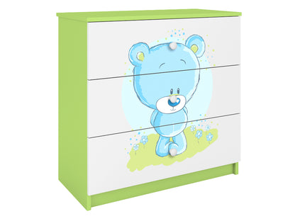 Cómoda Kocot Kids BabyDreams Blue Teddybear Green