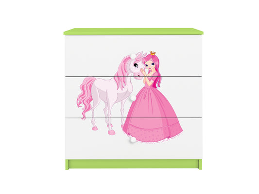 Cómoda Kocot Kids BabyDreams Princess and Horse Green