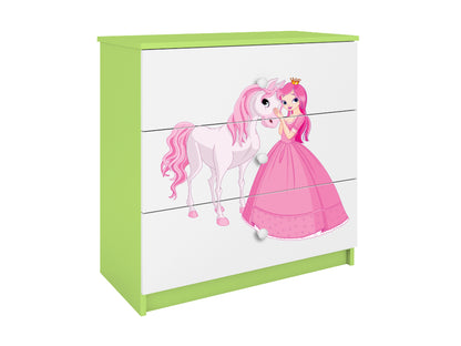 Cómoda Kocot Kids BabyDreams Princess and Horse Green